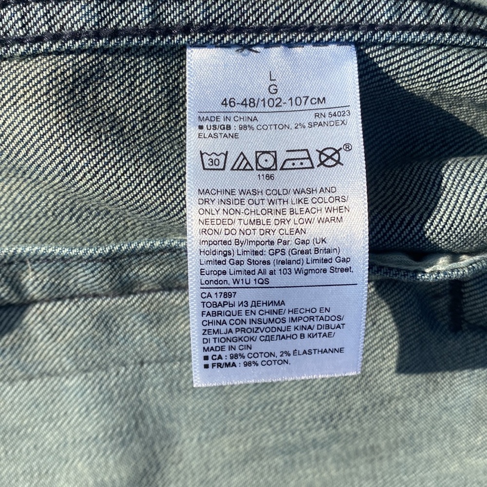 Mens Banana Republic Dark Denim Jean Jacket Button Down Large New Condition - Picture 8 of 11